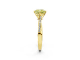 Yellow gold Fancy Yellow Cushion  Solitaire Twist Band with Pavé Diamonds and Four-Prong Setting_75