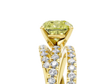 Yellow gold Fancy Yellow Cushion  Solitaire Twist Band with Pavé Setting and Four-Prong Setting_118