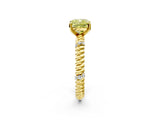 Yellow gold Fancy Yellow Cushion  Solitaire Twisted Band Prong Set Engagement Ring_63