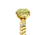 Yellow gold Fancy Yellow Cushion  Solitaire Twisted Band Prong Set Engagement Ring_66