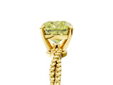 Yellow gold Fancy Yellow Cushion  Solitaire Twisted Band with Bead Prong Setting_264