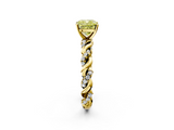 Yellow gold Fancy Yellow Cushion  Solitaire Twisted Band with Pavé Accents and Four-Prong Setting_5