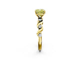 Yellow gold Fancy Yellow Cushion  Solitaire Twisted Band with Prong Setting 3