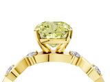 Yellow gold Fancy Yellow Cushion  Solitaire Twisted Band with Prong Setting 5