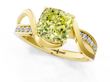 Yellow gold Fancy Yellow Cushion  Solitaire Twisted Band with Prong Setting_4