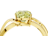 Yellow gold Fancy Yellow Cushion  Solitaire Twisted Band with Prong Setting_7