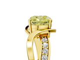 Yellow gold Fancy Yellow Cushion  Solitaire Twisted Band with Prong Setting_8