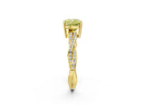 Yellow gold Fancy Yellow Cushion  Solitaire Twisted Pave Diamond Ring with Four-Prong Setting_26