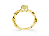 Yellow gold Fancy Yellow Cushion  Solitaire Twisted Pave Diamond Ring with Four-Prong Setting_83