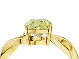 Yellow gold Fancy Yellow Cushion  Solitaire Twisted Pave Diamond Ring with Four-Prong Setting_84