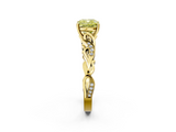 Yellow gold Fancy Yellow Cushion  Solitaire Vine Band with Milgrain Prong Setting_5