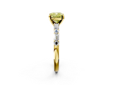 Yellow gold Fancy Yellow Cushion  Solitaire with Side Baguettes and Channel Set Band_61