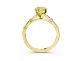 Yellow gold Fancy Yellow Cushion  Solitaire with Side Baguettes and Channel Set Band_62