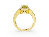 Yellow gold Fancy Yellow Emerald -Cut Halo Diamond Ring with Split Shank and Four-Prong Setting_74