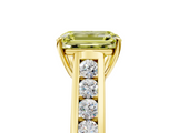 Yellow gold Fancy Yellow Emerald  Brilliant Channel-Set Solitaire Ring with Four-Prong Setting_24