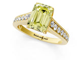 Yellow gold Fancy Yellow Emerald  Brilliant Cut Diamond Engagement Ring with Pavé Band and Four-Prong Setting_50