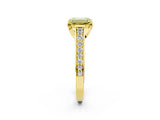Yellow gold Fancy Yellow Emerald  Brilliant Cut Diamond Engagement Ring with Pavé Band and Four-Prong Setting_51