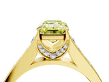 Yellow gold Fancy Yellow Emerald  Brilliant Cut Diamond Engagement Ring with Pavé Band and Four-Prong Setting_53