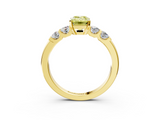 Yellow gold Fancy Yellow Emerald  Brilliant Cut Diamond Five-Stone Prong Set Engagement Ring with Channel Band_6