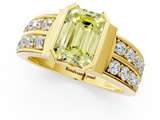 Yellow gold Fancy Yellow Emerald  Brilliant Diamond Channel Set Wide Band Ring with Bezel Setting_20