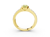 Yellow gold Fancy Yellow Emerald  Brilliant Diamond Channel Set Wide Band Ring with Bezel Setting_22
