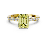 Yellow gold Fancy Yellow Emerald  Brilliant Pavé Band Solitaire with Four-Prong Setting_59