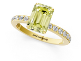 Yellow gold Fancy Yellow Emerald  Brilliant Pavé Band Solitaire with Four-Prong Setting_60