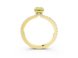 Yellow gold Fancy Yellow Emerald  Brilliant Pavé Band Solitaire with Four-Prong Setting_62