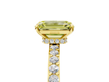 Yellow gold Fancy Yellow Emerald  Brilliant Pavé Band Solitaire with Four-Prong Setting_64