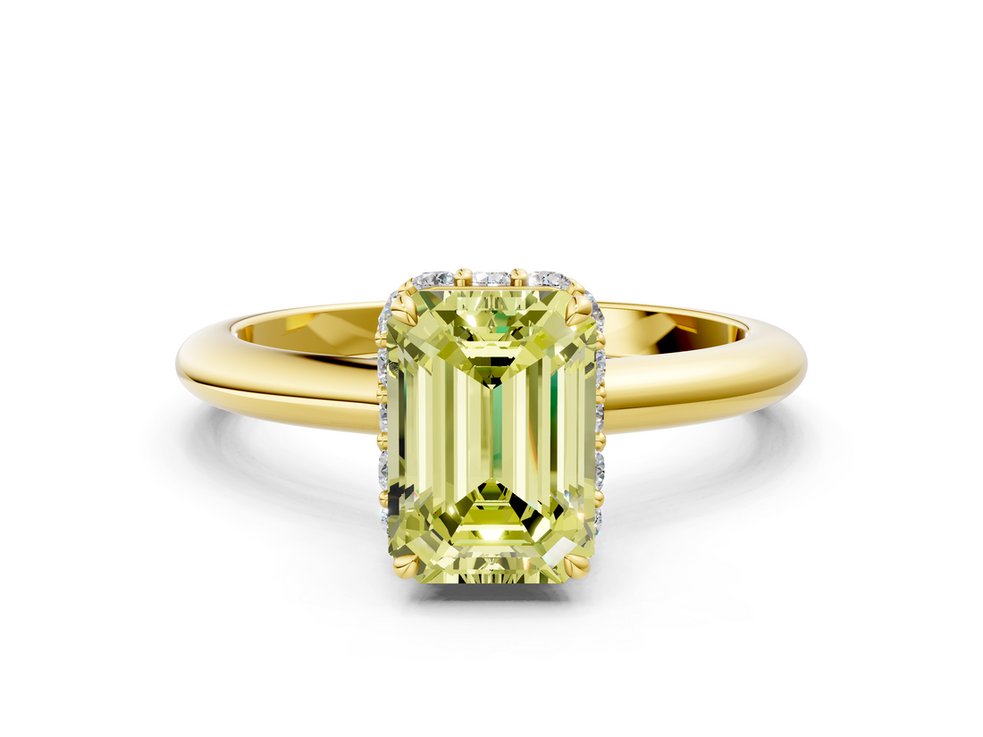 Yellow gold Fancy Yellow Emerald  Brilliant Solitaire Engagement Ring with Six-Prong Setting and Classic Band_20