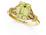 Yellow gold Fancy Yellow Emerald  Brilliant Solitaire with Pave Band and Four-Prong Setting_21
