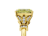 Yellow gold Fancy Yellow Emerald  Brilliant Solitaire with Pave Band and Four-Prong Setting_25