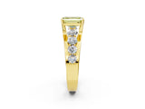 Yellow gold Fancy Yellow Emerald  Brilliant Solitaire with Side Stones on a Pave Band and Four-Prong Setting_26