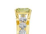 Yellow gold Fancy Yellow Emerald  Brilliant Solitaire with Side Stones on a Pave Band and Four-Prong Setting_29