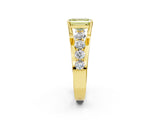 Yellow gold Fancy Yellow Emerald  Brilliant Solitaire with Side Stones on a Pave Band and Four-Prong Setting_39