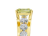 Yellow gold Fancy Yellow Emerald  Brilliant Solitaire with Side Stones on a Pave Band and Four-Prong Setting_42