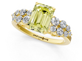 Yellow gold Fancy Yellow Emerald  Cluster Diamond Engagement Ring with Pavé Band and Four-Prong Setting_76