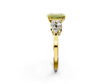 Yellow gold Fancy Yellow Emerald  Cluster Diamond Engagement Ring with Pavé Band and Four-Prong Setting_77