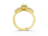 Yellow gold Fancy Yellow Emerald  Cluster Diamond Engagement Ring with Pavé Band and Four-Prong Setting_78