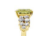 Yellow gold Fancy Yellow Emerald  Cluster Diamond Engagement Ring with Pavé Band and Four-Prong Setting_80