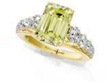 Yellow gold Fancy Yellow Emerald Cut Brilliant Diamond Pavé Band with Six-Prong Setting_13