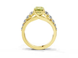 Yellow gold Fancy Yellow Emerald Cut Brilliant Diamond Pavé Band with Six-Prong Setting_15
