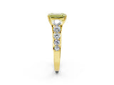 Yellow gold Fancy Yellow Emerald Cut Brilliant Diamond Pavé Band with Six-Prong Setting_2