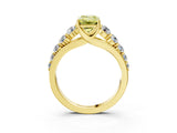 Yellow gold Fancy Yellow Emerald Cut Brilliant Diamond Pavé Band with Six-Prong Setting_3