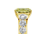 Yellow gold Fancy Yellow Emerald Cut Brilliant Diamond Pavé Band with Six-Prong Setting_5