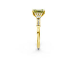 Yellow gold Fancy Yellow Emerald Cut Brilliant Three-Stone Pave Band with Four-Prong Setting_2