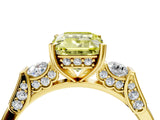 Yellow gold Fancy Yellow Emerald Cut Brilliant Three-Stone Pave Band with Four-Prong Setting_4