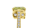 Yellow gold Fancy Yellow Emerald  Cut Cathedral Pave Diamond Engagement Ring with Six-Prong Setting_37
