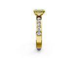 Yellow gold Fancy Yellow Emerald  Cut Channel Set Diamond Engagement Ring with Four-Prong Setting_245
