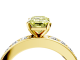 Yellow gold Fancy Yellow Emerald  Cut Channel Set Diamond Engagement Ring with Four-Prong Setting_247